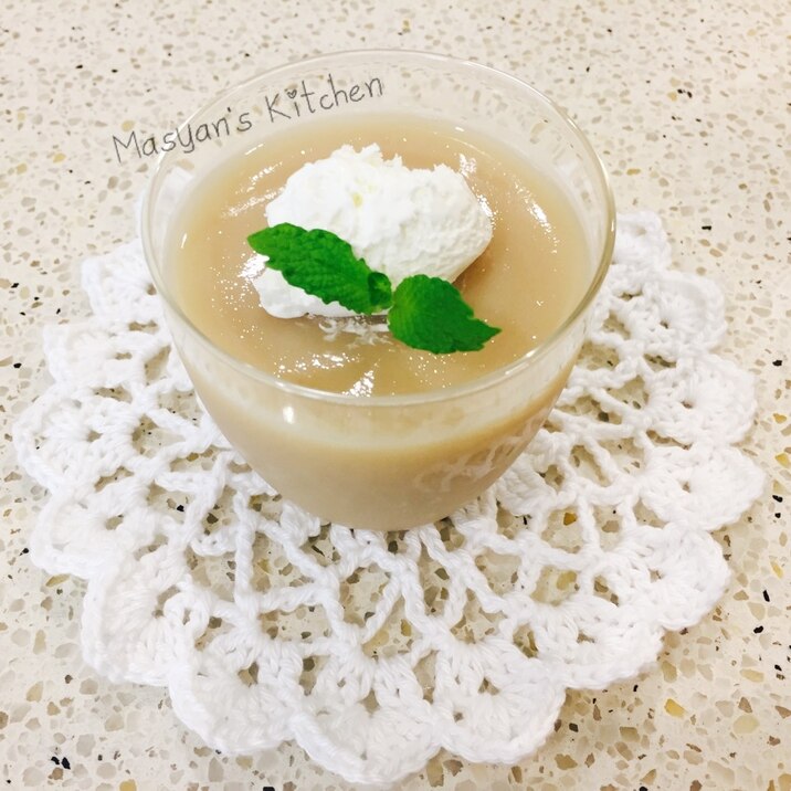 アガーで簡単 ほうじ茶ソイラテプリン
